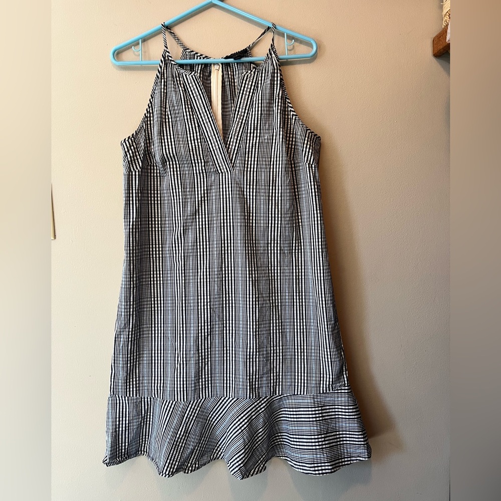 J. Crew Factory Black and White Striped Sundress